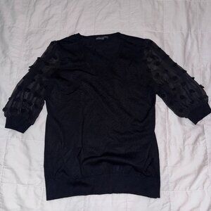 Black half sleeve sweater